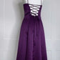 Purple Spaghetti Strap Shiny Long Elegant Ball Gown Evening Dress nv3157