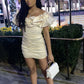 White mini short homecoming dress prom dress party dress nv2078