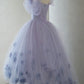 Purple Tulle Short Prom Gown A-Line Evening Gown Homecoming Dress nv2079