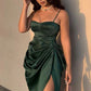 Dark Green Sexy Spaghetti Strap Bodycon Short Prom Gown Homecoming Dress nv2080