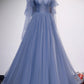 Blue Tulle Long Ball Gown A-Line Evening Gown nv1700