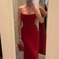 Sexy Red Strapless Bodycon Evening Prom Dress nv1643