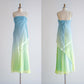 Blue green fashion gradient simple and elegant long chiffon ball gown, evening dress, party dress nv3689