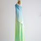 Blue green fashion gradient simple and elegant long chiffon ball gown, evening dress, party dress nv3689