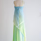 Blue green fashion gradient simple and elegant long chiffon ball gown, evening dress, party dress nv3689