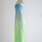 Blue green fashion gradient simple and elegant long chiffon ball gown, evening dress, party dress nv3689