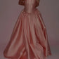 Pink simple fashion elegant long A-line satin floor-length ball gown evening dress nv3738