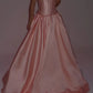 Pink simple fashion elegant long A-line satin floor-length ball gown evening dress nv3738