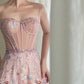 Pink Sexy Sweet Embroidered Sequin Slim Fit Tulle Sleeveless Long Ball Gown Evening Dress nv2948