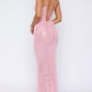 Pink Shiny Fashion Elegant Long Mermaid Slim Sequin Ball Gown Evening Dress Party Dress nv3523