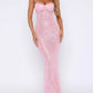 Pink Shiny Fashion Elegant Long Mermaid Slim Sequin Ball Gown Evening Dress Party Dress nv3523