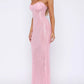 Pink Shiny Fashion Elegant Long Mermaid Slim Sequin Ball Gown Evening Dress Party Dress nv3523