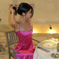 Charming Spaghetti Strap A-Line Ball Gown Evening Dress Corset Hot Pink Maxi Dress Long Ball Gown nv1711