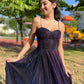 A-line sweetheart spaghetti strap glitter tulle long ball gown formal evening dress nv1759