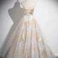 Beautiful Spaghetti Strap Floor Length Prom Dress, A-Line Floral Pattern Evening Party Dress nv1420