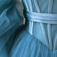 Fairy Blue Spaghetti Straps Corset Tulle Prom Dress, Detachable off Shoulder Party Dress nv1536