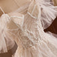 A-Line Tulle Layers Long Prom Dress, Ivory Spaghetti Strap Sweet 16 Dress Evening Dress nv1418