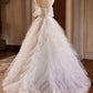 A-Line Tulle Layers Long Prom Dress, Ivory Spaghetti Strap Sweet 16 Dress Evening Dress nv1418