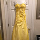 Yellow stylish elegant exquisite beaded long satin ball gown, evening dress, party dress nv3697