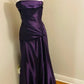 Purple Vintage Elegant Fashion Long Satin Ball Gown Evening Dress Party Dress nv3570