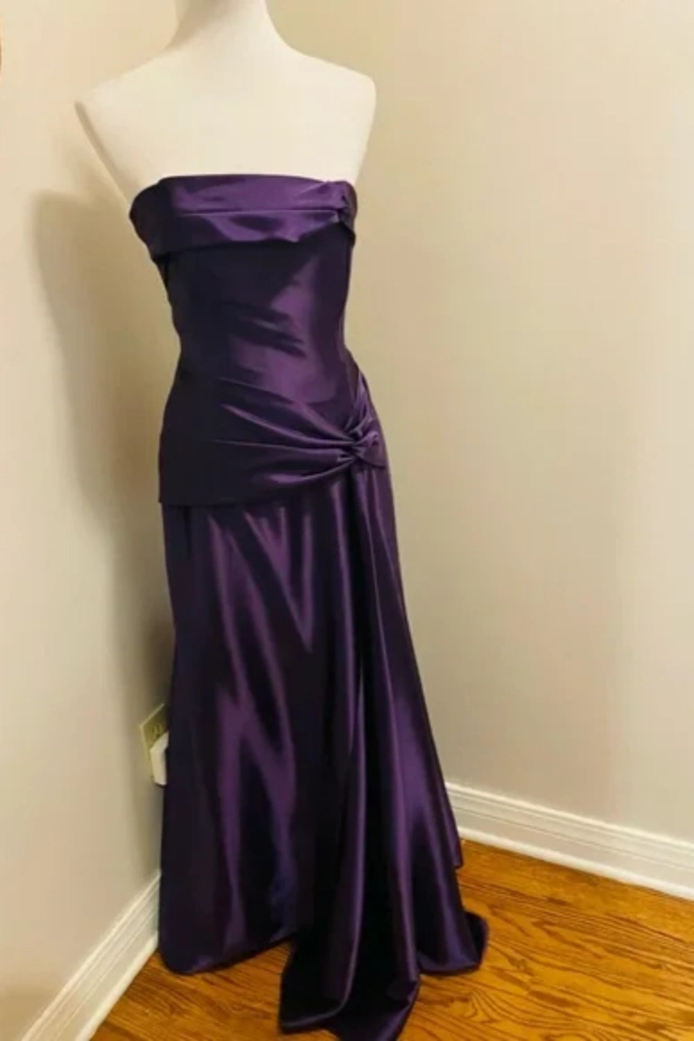 Purple Vintage Elegant Fashion Long Satin Ball Gown Evening Dress Party Dress nv3570