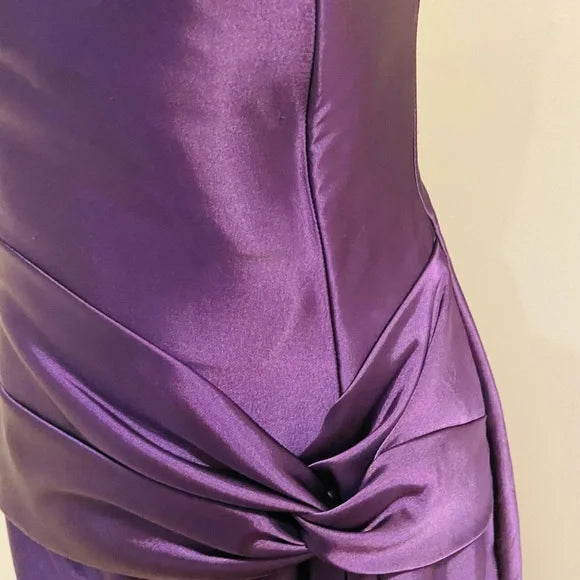 Purple Vintage Elegant Fashion Long Satin Ball Gown Evening Dress Party Dress nv3570