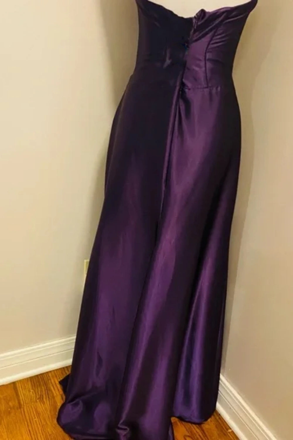 Purple Vintage Elegant Fashion Long Satin Ball Gown Evening Dress Party Dress nv3570