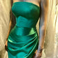 Emerald green off-shoulder split long-sleeved fishtail ball pleated long dress evening dress nv1770