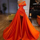 Orange gorgeous elegant long satin ball gown fashion evening dress nv83