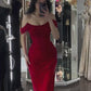 Red sequins simple elegant long evening dress prom dress party dress nv1817