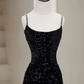 Black Mermaid Sequins Long Prom Dresses Formal Evening Dresses nv1556