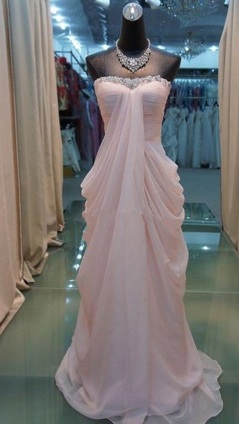 Rosa elegantes A-Linien-Kleid, schulterfrei, rückenfrei, mit Perlen besetzt, Rüschen, bodenlang, Abschlussballkleid, herzförmiger Ausschnitt, rosa bodenlanges Ballkleid, Abendkleid nv2052