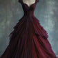 Robe de bal longue en tulle brillant violet/vert/bleu/rouge/noir nv3357