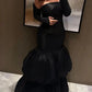 Black sexy mermaid long party prom dress evening gown nv2044