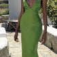 Green V Neck Halter Elegant Long Party Dress Evening Gown Prom Dress nv1984