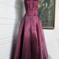 Burgundy red vintage elegant shiny beaded long tulle ball gown evening dress party dress nv2608