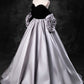 Black Sweetheart Neck Velvet Floor Length Formal Dress, Detachable off Shoulder Chic Party Dress nv1425